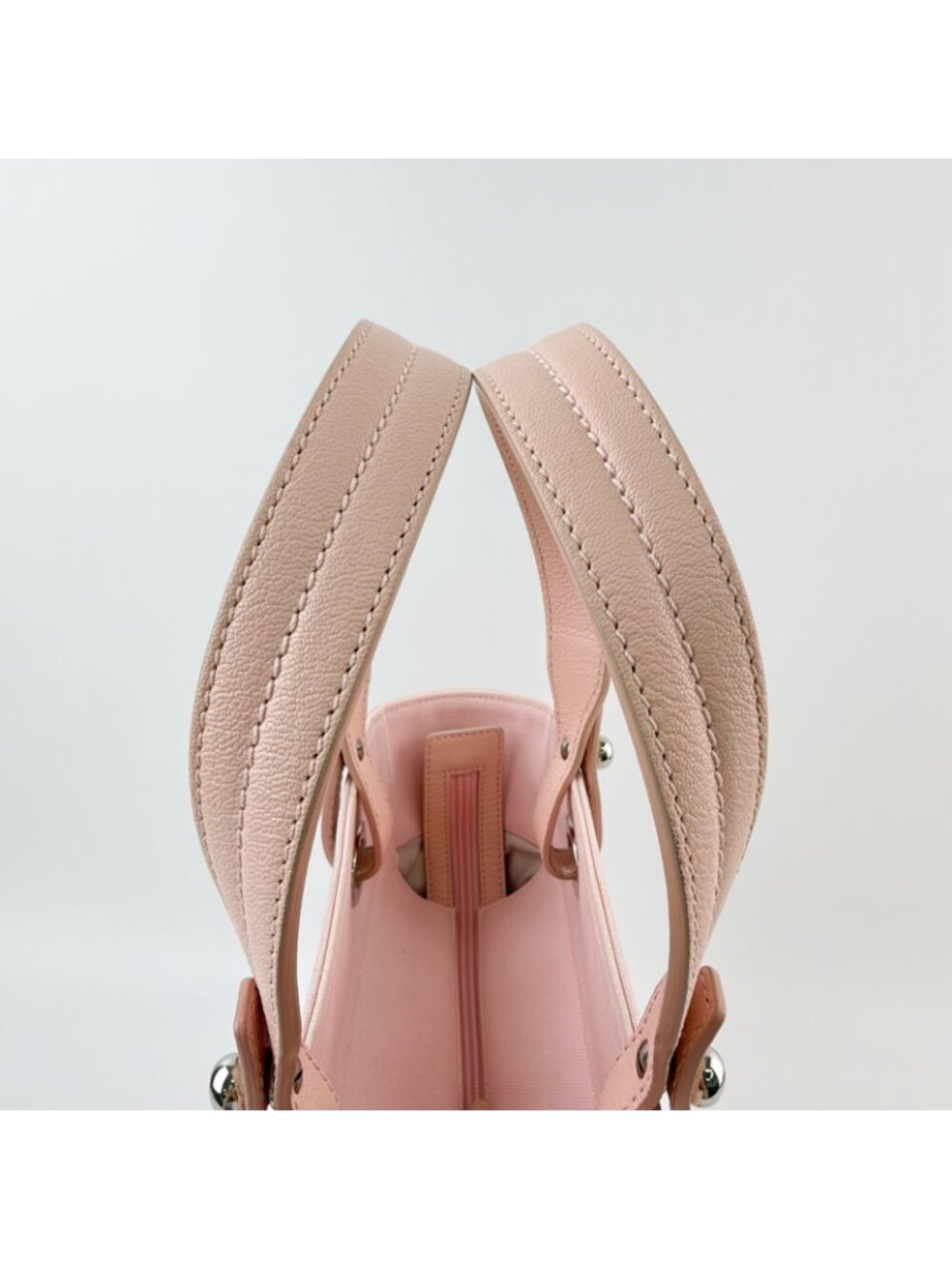 Chanel Paris Biarritz PM Here Charm Quilted Tote Shoulder Bag Canvas Pink - Picture 14 of 16